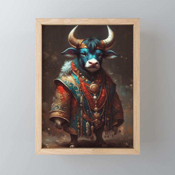Bull dressed in Carnaval clothes No.1 Framed Mini Art Print