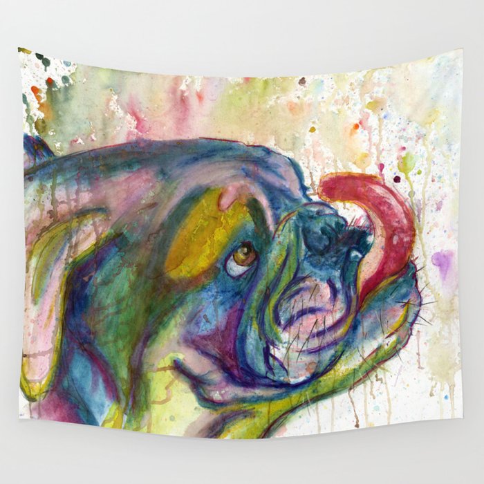 Bulldog Slurp Wall Tapestry