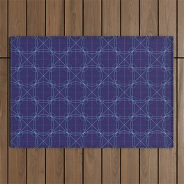 Layered Checkerboards - Blue Outdoor Rug