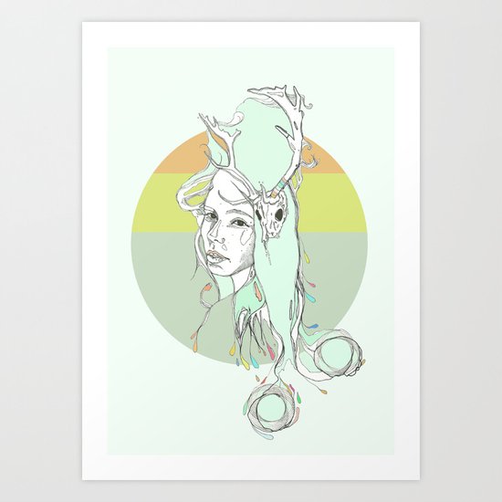 pale harlow & beryl blue Art Print