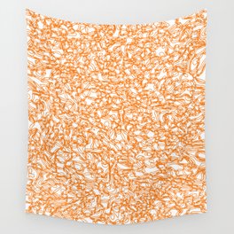 Free orange line on white Wall Tapestry