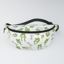 Gerald the Frog on white Fanny Pack | Digital, Cute, Frog, Funny, Pattern, Amphibian, Silly, Green, Graphicdesign 