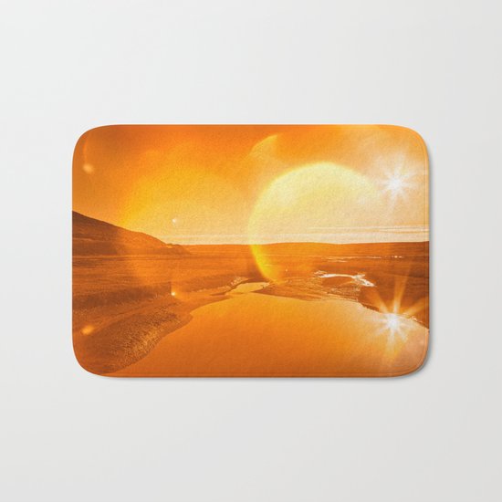 Twin Suns of Point Reyes - Gold Bokeh Bliss Bath Mat