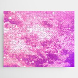 Abstract pink lilac purple white glitter clouds Jigsaw Puzzle