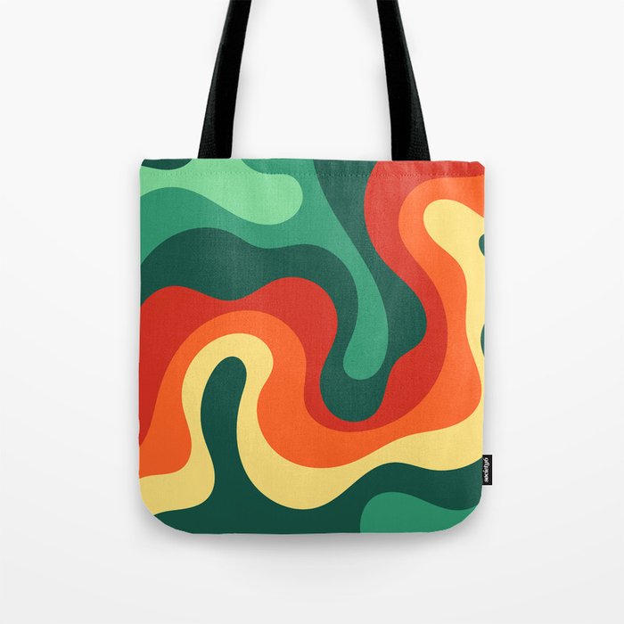 Fluid Swirl Waves Abstract Nature Art In Warm Natural African Color Palette Tote Bag