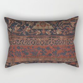 Boho Chic Dark III // 17th Century Colorful Medallion Red Blue Green Brown Ornate Accent Rug Pattern Rectangular Pillow