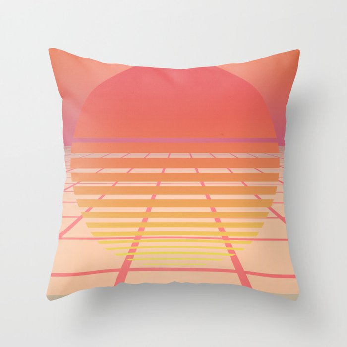 Minimal Sun Grid Throw Pillow
