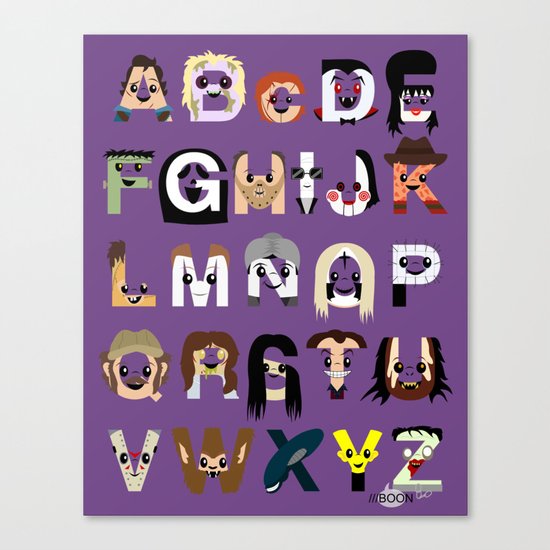 Horror Icon Alphabet Canvas Print