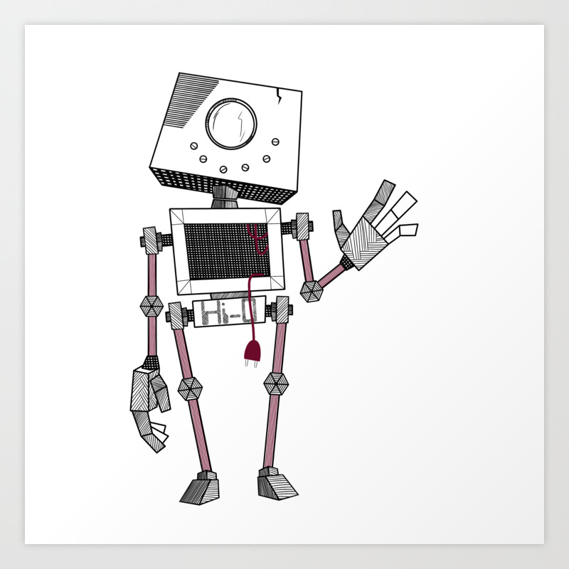 Hi 0 Robot Art Print By Ifigenia S Society6