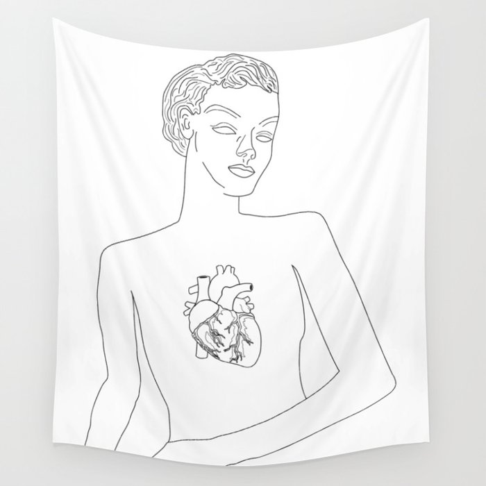 Feminine Heart Wall Tapestry