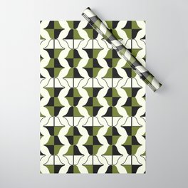 Whale Song Midcentury Modern Arcs Abstract Greenery Wrapping Paper
