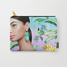 Gia in the Jungle - Blue Carry-All Pouch