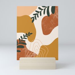 Leaves And Random Shapes Mini Art Print