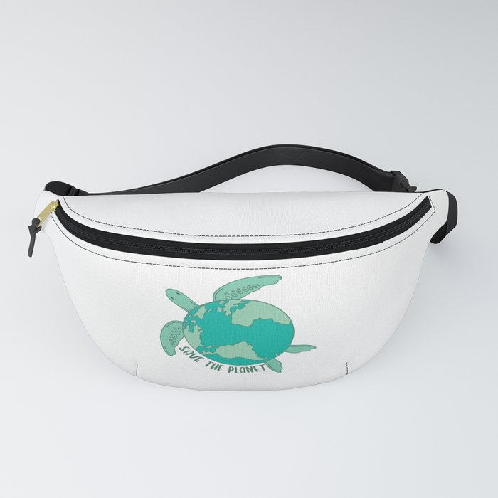 Turtle With Earth Environmental save the planet Fanny Pack