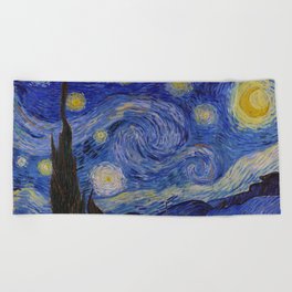 The Starry Night by Vincent van Gogh (1889) Beach Towel