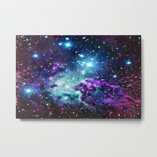 Fox Fur Nebula : Purple Teal Galaxy Metal Print
