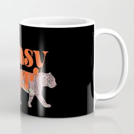 Easy Tiger (bold orange text, pink and orange tigers) Coffee Mug