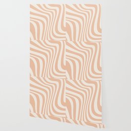 Retro Liquid Swirl Blush Wallpaper