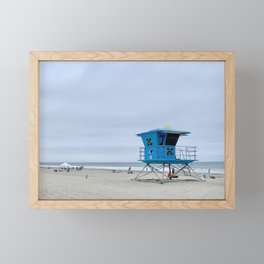 California lifeguards Framed Mini Art Print | Beachhut, Beachy, Sandybeach, Photo, Ocean, Blue, Summer, Coronadobeach, Lifeguardstand, Beachday 