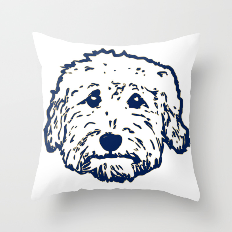 pix Goldendoodle Pillow goldendoodle dog face silhouette perfect golden doodle gift idea throw pillow by thecheekypixel