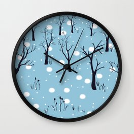 Trees Wall Clock | Beautiful, Tree, Card, Eve, Cold, Decor, Woods, Abstract, Forest, Christmas 