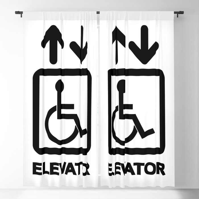 Disabled People Elevator Sign Blackout Curtain