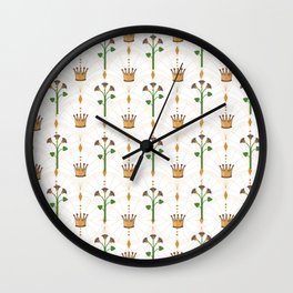 Louts flowers and Royal Crown Wall Clock