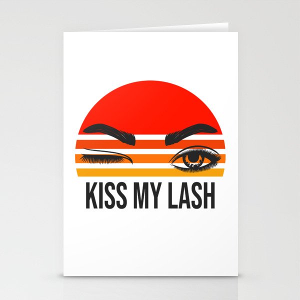 Kiss My Lash Pun Lash Tech Lash Artist Retro Lashes Stationery Cards