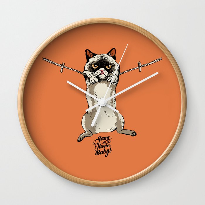Hang in There Baby Cat Framed Mini Art Print by Huebucket