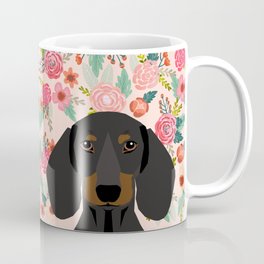 Dachshund florals cute pet gifts black and tan dachshund gifts for dog lover with weener dog Mug