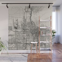 Salt Lake City USA - City Map - Black and White Aesthetic - Minimalist Wall Mural