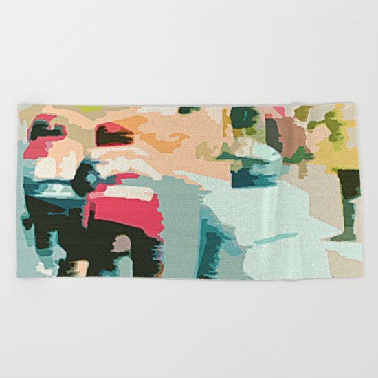 tete de la course Beach Towel
