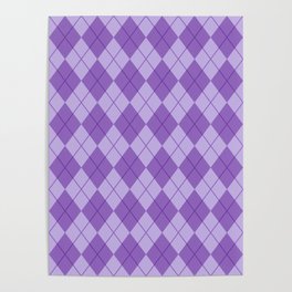 Purple Seamless Argyle Pattern Poster
