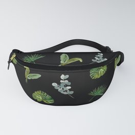 Palm leaves green seamless black pattern  Fanny Pack | Coaster, Palmmugs, Drawing, Palmaprons, Home, Poster, Palmbags, Decor, Seamlesspattern, Design 