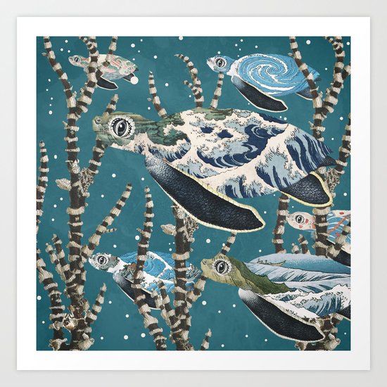 Turtle Migration Art Print