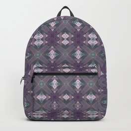 Purple Green Diamond Crisscross Geometric Art Backpack
