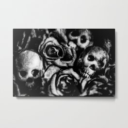 Lay Down Metal Print | Forevermore, Collage, Digital, Roses, Dead, Black and White, Past, Immortality, Photomontage, Eternety 