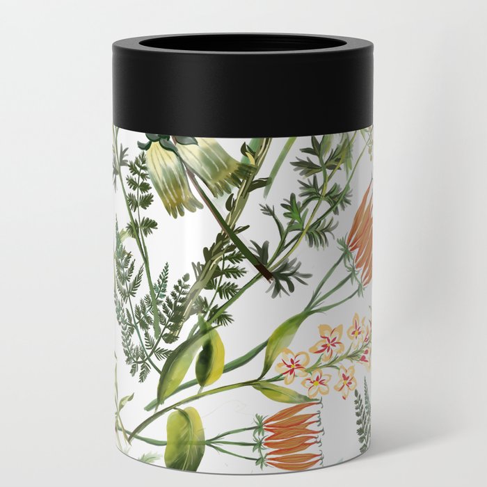 Spring, garden botanicals, herbs, flowers, vintage,  Can Cooler