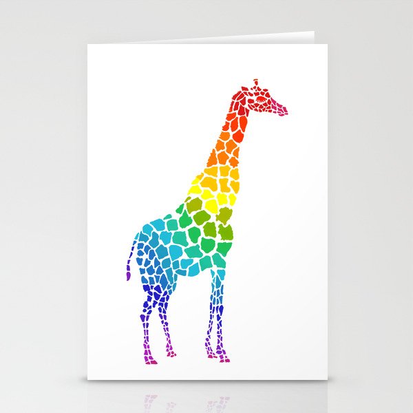 rainbow giraffe Stationery Cards