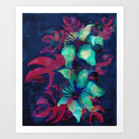 Tropical Flower - Blue Lilly Art Print