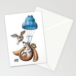 Flying basset Stationery Cards