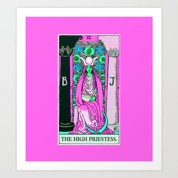 2. The High Priestess- Neon Dreams Tarot Art Print
