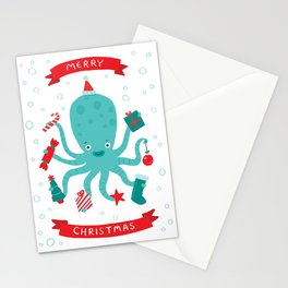 Octopus Christmas Stationery Card