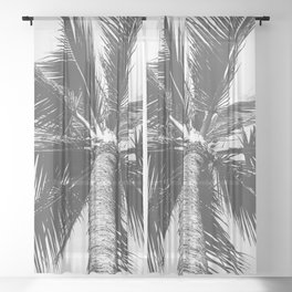 Palm Tree Leaves Sheer Curtain