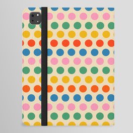 Polka Dot Stripes Pattern in Retro Rainbow Colors  iPad Folio Case