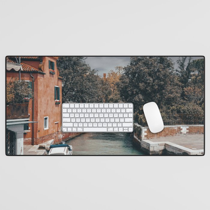 Venice Italy with gondola boats surrounded by beautiful architecture along the grand canal Desk Mat
