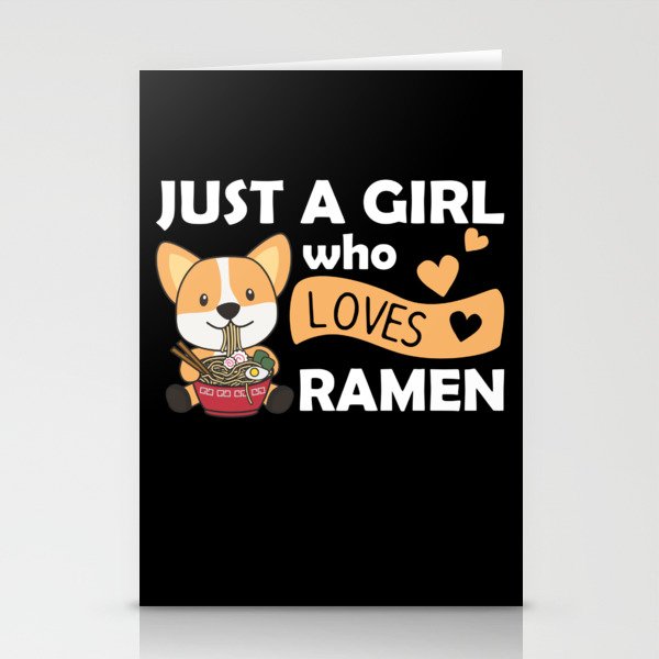 Fox Ramen Sweet Animals Eating Pasta Stationery Cards