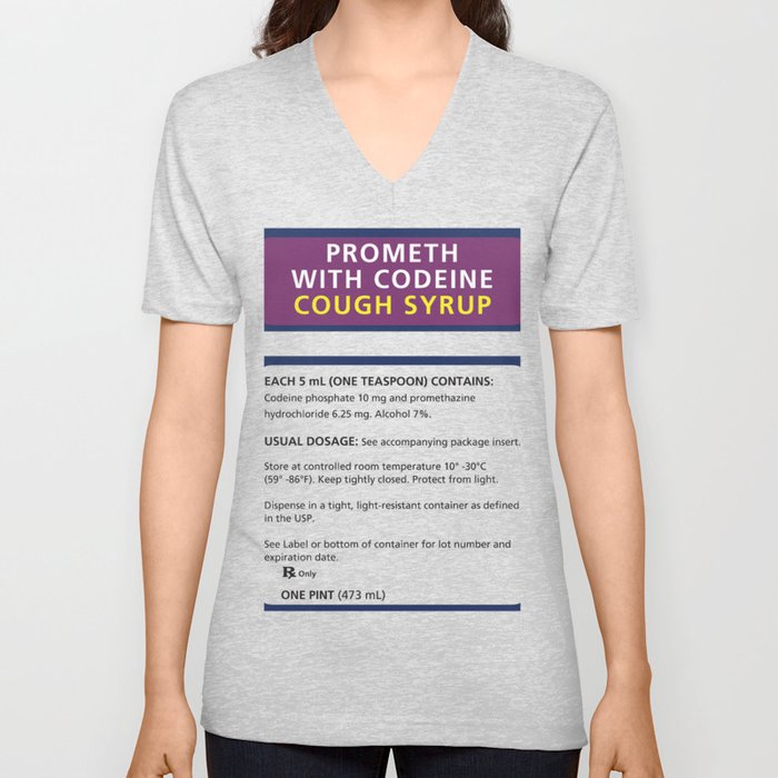 Promethazine Label V Neck T Shirt by Grime Lab | Society6