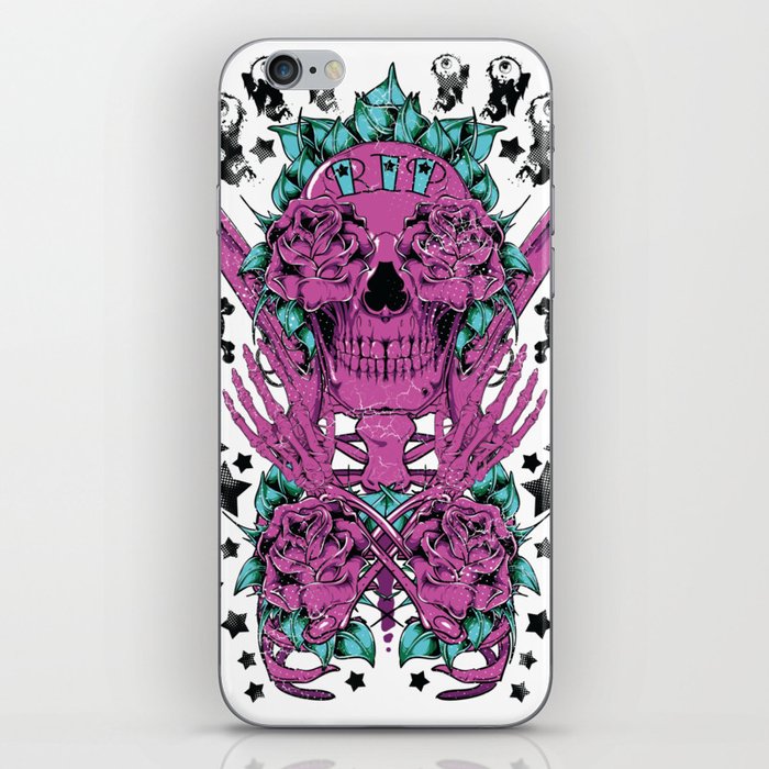 Skull with Roses iPhone Skin