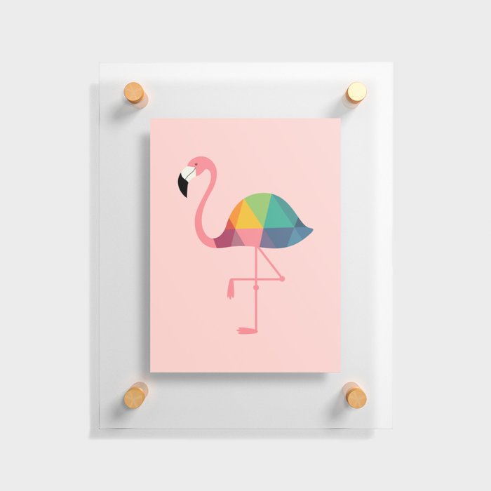 Rainbow Flamingo Floating Acrylic Print